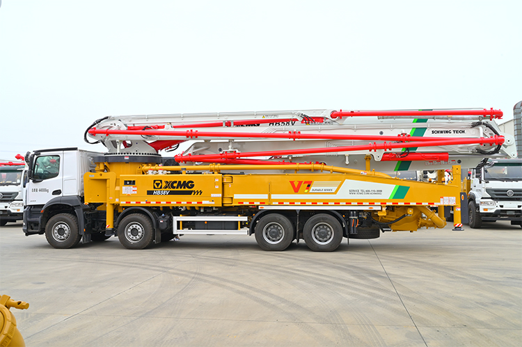 XCMG 58m concrete pump truck HB58V new concrete truck machine with mercedes Benz chassis price